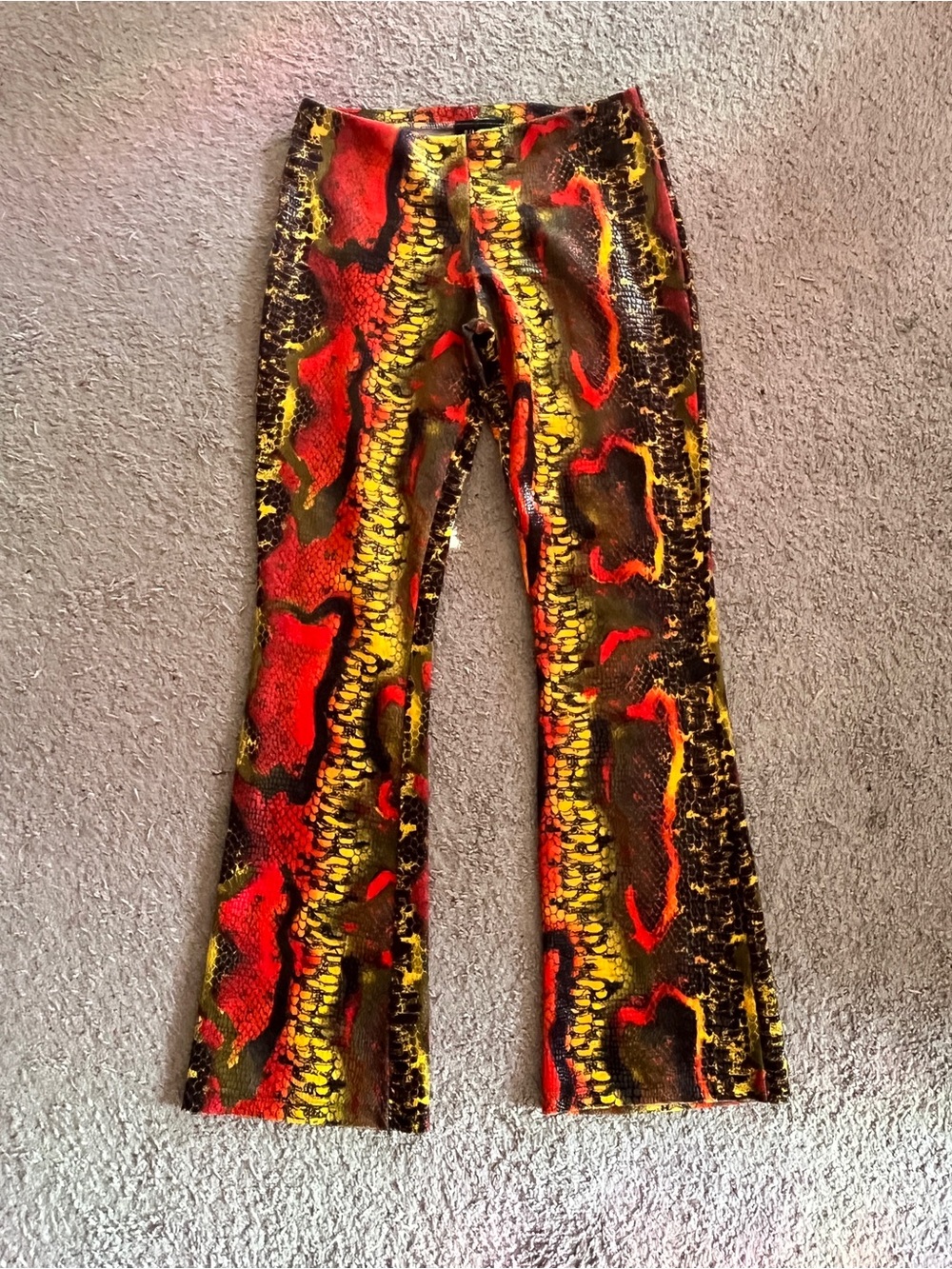 90s Vintage Y2K Multicolored Velvet Flare Pants